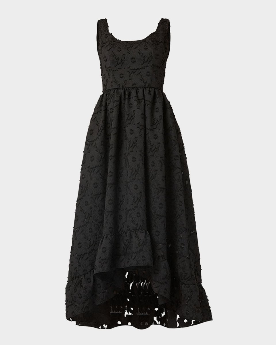 Neela High-Low Floral Jacquard Gown